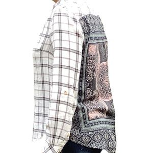 TOLANI plaid shirt with Bohemian-style back design